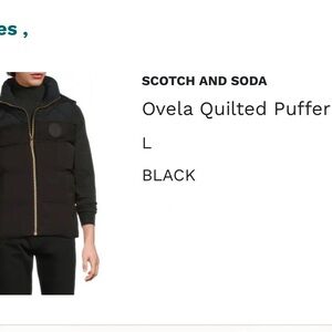 Scotch & Soda Black Quilted Puffer Coat